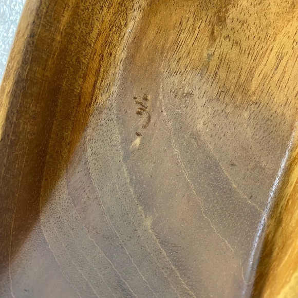 Vintage Rectangle Carved Wood Bowls x2 - Picture 7 of 14